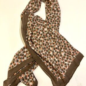 Brown and Orange Confetti Pattern Scarf with Silky Texture 22"x66"